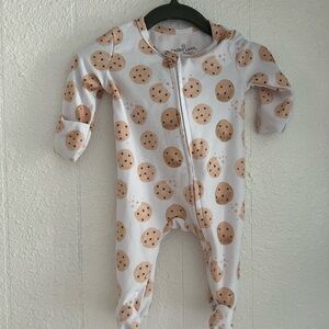 Caden Lane Cookie Print newborn footie